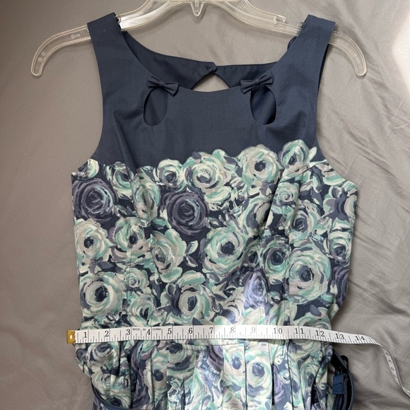 LC Lauren Conrad Blue and White Embellished Tie Front Mini Dress - Picture 11 of 11